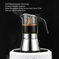 thumbnail image 4 of Cafetière Moka en Verre avec Base en Acier Inoxydable pour Amateurs de Café Italien, 4 of 7