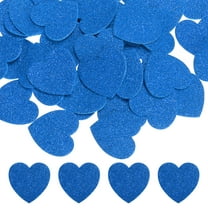 1.8"x1.8" Heart Foam Stickers, 50Pcs EVA Self Adhesive Glitters Foam Shape Sticker Craft Supplies for Scrapbook Card DIY Making Home Decor, Blue