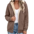 thumbnail image 2 of Mifsaly Womens Sherpa Fleece Lined Jackets Full Zip Hoodies Fall Winter Thermal Daily Going Out Athletic Casual Outfits with Pockets, 2 of 6