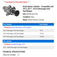 thumbnail image 2 of Brake Master Cylinder - Compatible with 2015, 2017 - 2018 Volkswagen Golf SportWagen - Dynamic Friction, 2 of 2