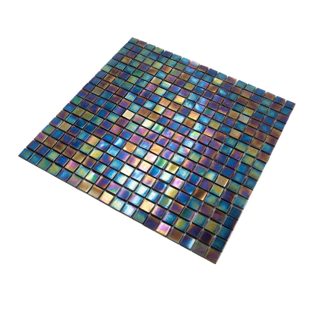 Apollo Tile Skosh 11.6 in. x 11.6 in. Glossy Shimmer Multi Blue Glass Mosaic Wall and Floor Tile (18.69 sq. ft./case) (20-pack)