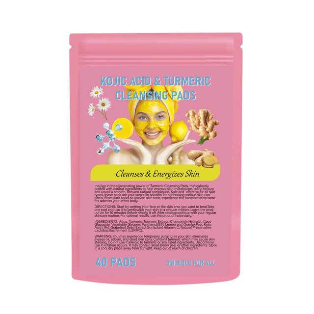 Maojin Hot Sale Top Cleansing Pads, Kojic Cleansing Pads Helps Balance Skin Oil And Water Hydrating Remove Excess Keratin From The Body'S Skin(40PC/30ml) 液体-姜黄曲酸清洁片(40PC/30ml)