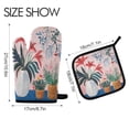 thumbnail image 2 of Yayeee Oven Mitts and Pot Holder Set of 2 Heat Resistant Kitchen Gloves Baking Hot Pad, Flowers and Leaves, 2 of 5