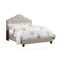 thumbnail image 5 of Eni Upholstered Queen Size Bed, Tufted Adjustable Headboard, Taupe Fabric- Saltoro Sherpi, 5 of 5
