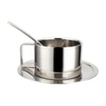 thumbnail image 4 of Double Layer Stainless Steel Coffee Mug Tea Cup and Saucer Set With S, 4 of 8