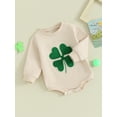 thumbnail image 4 of Citgeett Spring St. Patrick's Day Infant Baby Boys Girls Bodysuit 3M 6M 12M 18M Long Sleeve Clover Fall Jumpsuit Clothes, 4 of 10