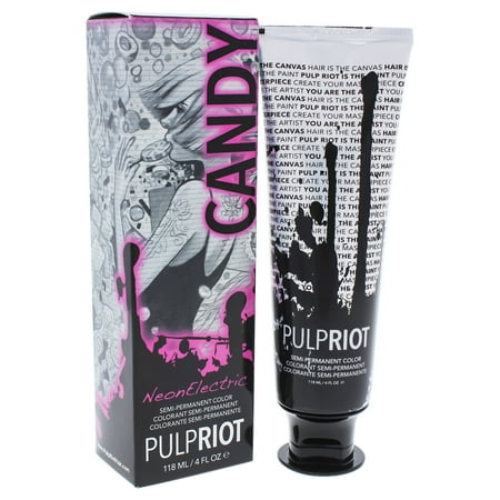 Semi-Permanent Color Neon Electric Candy - Neon Pink by Pulp Riot for Unisex - 4 oz Hair (Best Neon Pink Hair Dye)