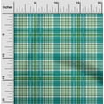 thumbnail image 2 of oneOone Silk Tabby Teal Green Fabric Check Dress Material Fabric Print Fabric By The Yard 42 Inch Wide, 2 of 4