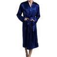 thumbnail image 3 of Men‘s Satin Kimono Robe Silk Classic Long Bathrobe Pockets Lightweight Loungewear, 3 of 4
