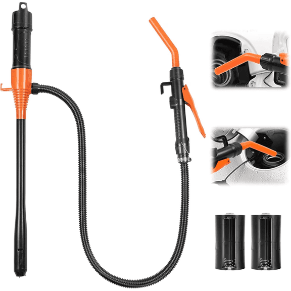 2.8 GPM Battery Powered Fuel Transfer Pump, Portable Liquid Pump for Gasoline, Diesel, Oil and Water, Orange Red