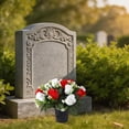thumbnail image 4 of Artificial Cemetery Flowers with Vase - Outdoor Grave Decorations Roses Bouquet, Lasting Colors, 4 of 6