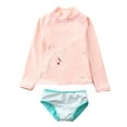 thumbnail image 6 of 1-10T Baby Toddler Girls Swimsuit Rashguard Two Pieces Swimsuit Set Long Sleeve Mermaid Bathing Suits Bikini Bottoms Sun Protection Swimwear, 6 of 10