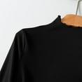 thumbnail image 7 of tarylea Women Spring Tops Half High Neck Ribbed Tops Solid Color Long Sleeve Undershirt Fitted Casual Homewear, 7 of 7