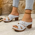 thumbnail image 6 of Wide Width Women's Heeled Sandals Strap Open Toe Sandals Low Heels Dress Shoes, 6 of 9