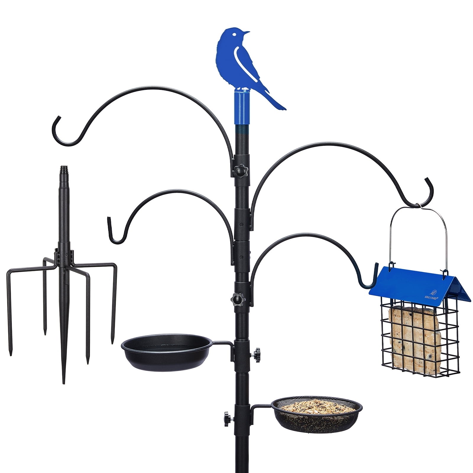 Kingsyard Heavy Duty Bird Feeding Station, 85" Bird Feeder Pole with 5