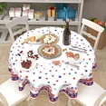 thumbnail image 6 of 4th of July Patriotic Round Tablecloth 60 Inch American Flag Truck Star Tablecloths Independence Day Polyester Table Cover Decorative for Holiday Party Dining Room Kitchen Indoor Outdoor Home Decor, 6 of 6