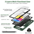 thumbnail image 4 of For iPad 10th Generation 2022 10.9 Inch Case Shockproof Heavy Duty Stand Protective Cover (Green/Black), 4 of 14