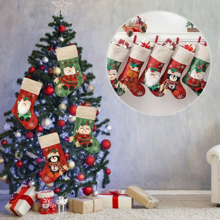  18” Christmas Stockings, Santa Christmas Decorations