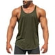 thumbnail image 1 of pstuiky Camiseta sin mangas para hombre, Camiseta deportiva de manga corta con cuello redondo, ajustada y de alta resistencia, de color liso para hombre Chaleco de hombre m, 1 of 5