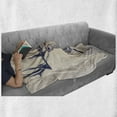thumbnail image 5 of Hipster Soft Flannel Fleece Throw Blanket, Business Man Humanized Manly Deer Contemporary Art, Cozy Plush for Indoor and Outdoor Use, 60" x 80", Indigo Champagne, by Ambesonne, 5 of 5