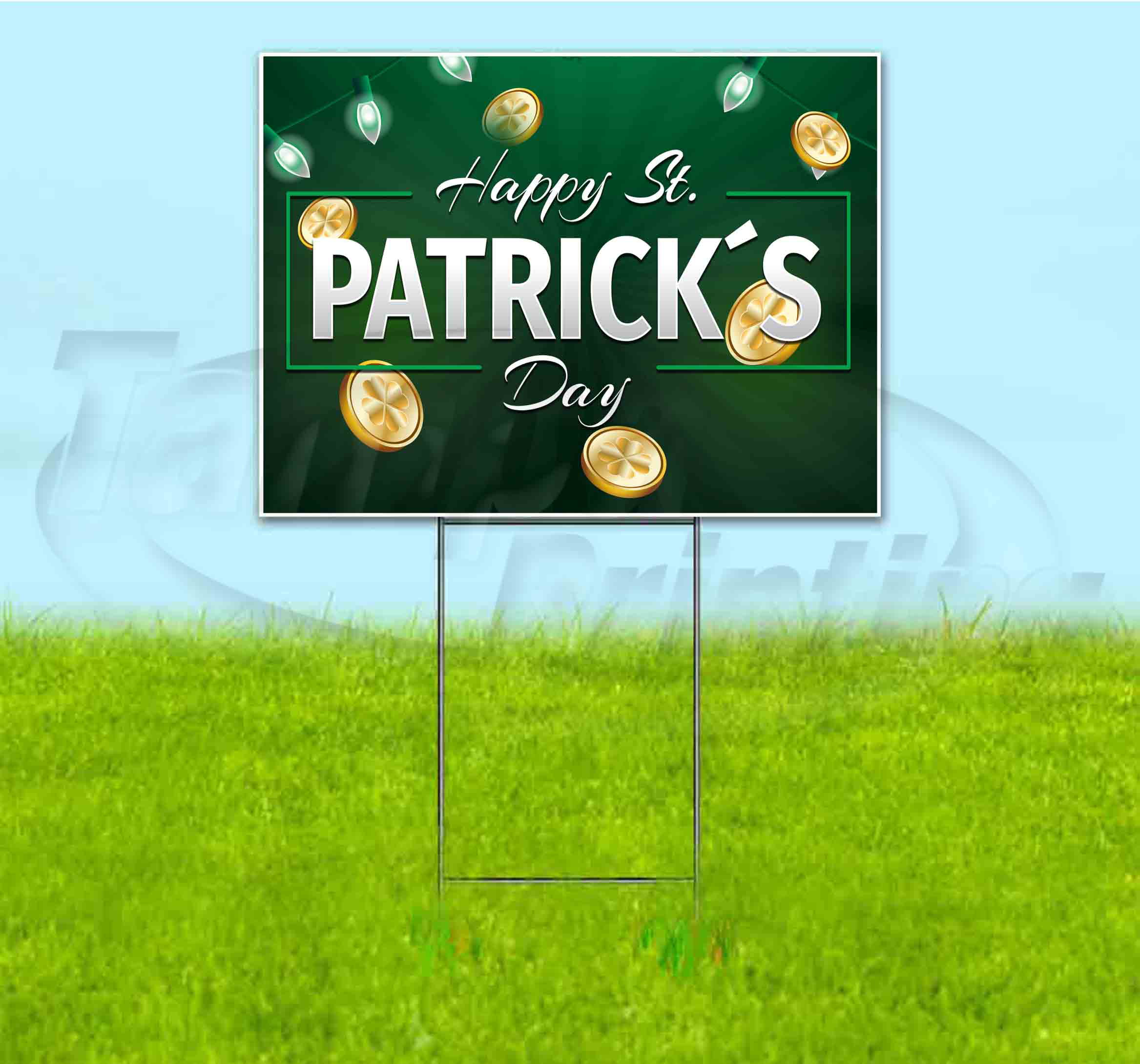 Happy St Patricks Day 18x24 Inch Sign With Display Options 