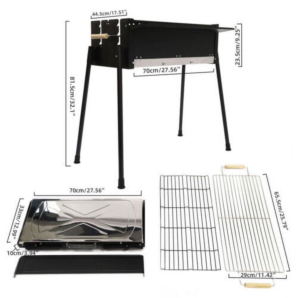 Folding Charcoal BBQ Grills Stove Stainless Steel Barbecue Rack Charcoal Grill