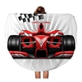thumbnail image 1 of LADDKA 60 inch Round Beach Towel Blanket Grand Red Race Car Checkered Flag Prix Front Track Travel Circle Circular Towels Mat Tapestry Beach Throw, 1 of 2