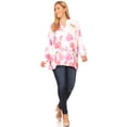 thumbnail image 5 of Sakkas Fara Women's Casual Floral Print Lightweight Long Sleeve Blouse Tunic Top - NM217-Multi - Plus Size, 5 of 5