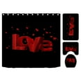 thumbnail image 2 of Four-Piece Bedding Set,Valentine's Day 4 Pieces Shower Curtain Set With Rugs Red Rose Shower Curtain For Bathroom Sets With Shower Curtain And Rug Purple Red Toilet Sets For Lovers, 2 of 8