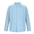 thumbnail image 4 of pstuiky camisas de manga larga para hombre, Camisa de lino de manga larga con botones y botones de color liso para hombre Tops de hombre s, 4 of 6