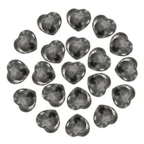 Uxcell 20 Pcs Natural Heart Shaped Crystal Stone, 0.8 Inch Mini Polished Love Gemstone Crystal, Pocket Rock Engraved Worry Stones for Women Gifts Meditation, Black White