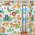 thumbnail image 2 of Coolnut 2PCS Sheer Curtains, 78"x55" Cute Animal in Jungle Gauze Door and Window Voile Curtain Panels for Bedroom Living Room, 2 of 4