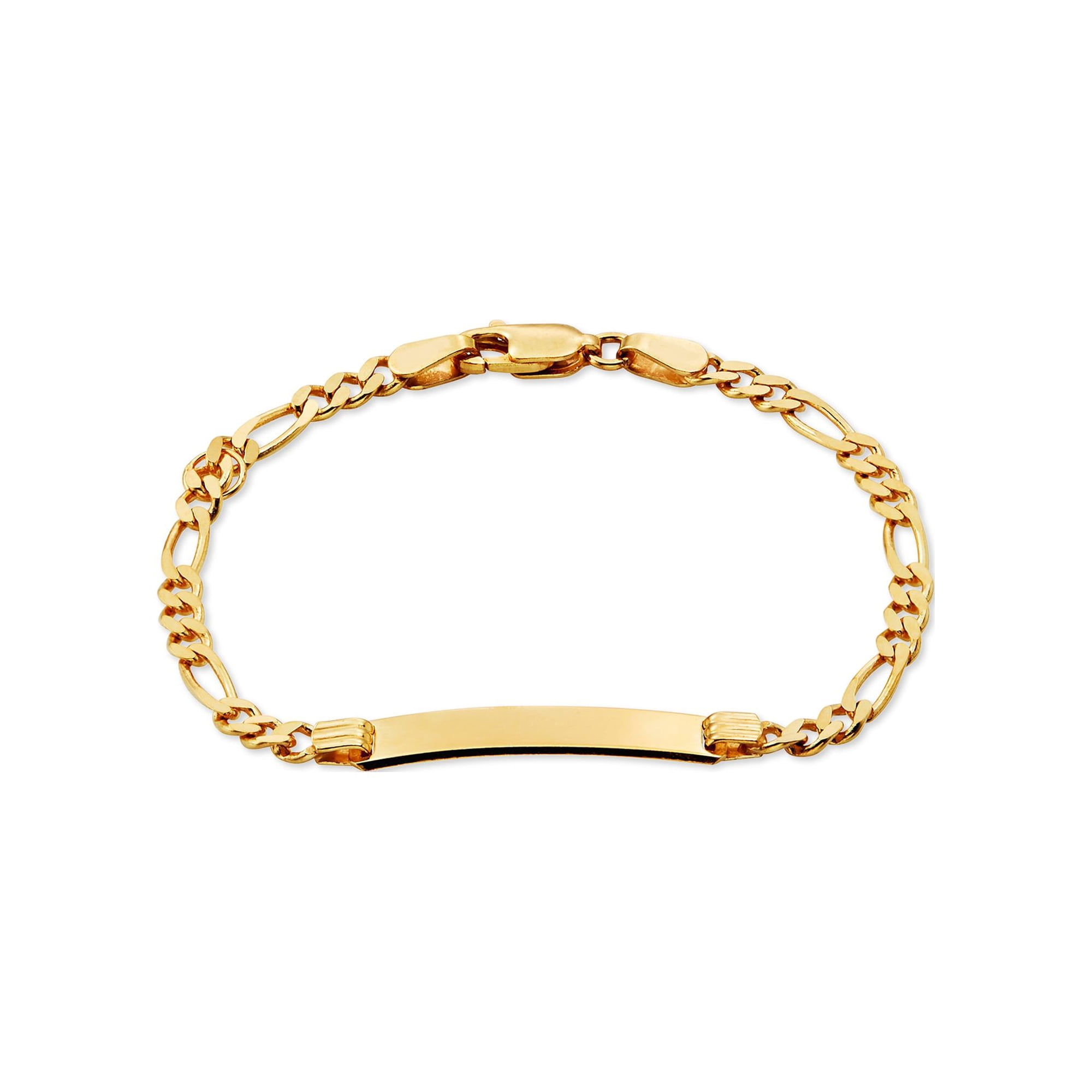 Brilliance Fine Jewelry 14K Gold Plated Sterling Silver Children's Figaro ID Bracelet, 5” +0.5”