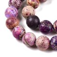 thumbnail image 3 of Natural Imperial Jasper Beads Strands Dyed Round Medium Orchid 8~8.5mm Hole: 1mm about 46~51pcs/strand 15.35~15.75 inch(39~40cm), 3 of 5