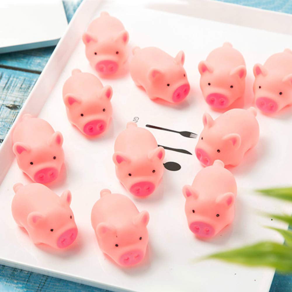 10 Pcs/Set Rubber Pig Baby Bath Toy for Kids Baby Bathroom Shower Toys MA 