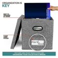 thumbnail image 4 of Vinyl Record Storage Box with Lid and Handles, LP Record Organizer, Stylish Home Decor, Protective Album Holder, 4 of 5