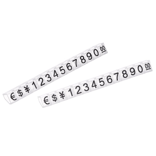 Unique Bargains Adjustable Mini Cube Price Tag Display Number Black on Clear,6.3x9mm,14 sets