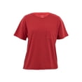 thumbnail image 4 of Time and Tru Women's Cotton Boyfriend Pocket Tee with Short Sleeves, Sizes XS-XXXL, 4 of 8