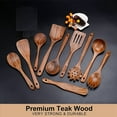 thumbnail image 5 of 2X Utensilios de Cocina de Madera, Juego de Utensilios de Cocina con Cucharas de Madera de Teca y Espátula de Madera para Cocinar, 5 of 5