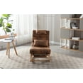 thumbnail image 4 of Rocking Chair with Wood Legs and Ergonomic Curved Back, Upholstered Sofa Chair with Padded Seat and High-Density Foam, Comfy  Chair with Wood Frame for Living Room, Bed Room, 4 of 7