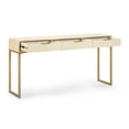 thumbnail image 2 of Pemberly Row Contemporary Accent Cream Shagreen Console Table, 2 of 5
