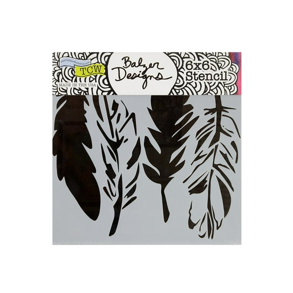 Stencils 4 feathers, 6 in. x 6 in. (pack of 3)