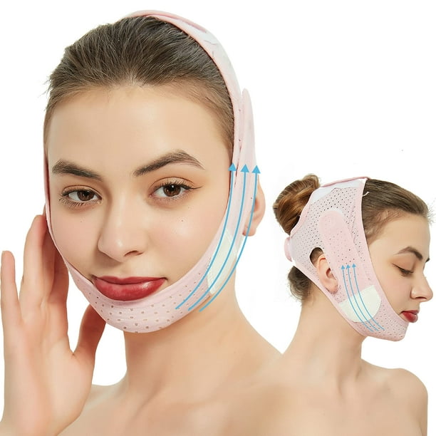 Breathable Compression Chin Bandage - V Shaped Face Mask Double