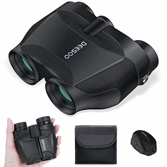 Deesoo 12x25 Compact Binoculars, Lightweight and Easy-Focus with Low Light Vision for Birdwatching, Hiking, Concert & Wildlife