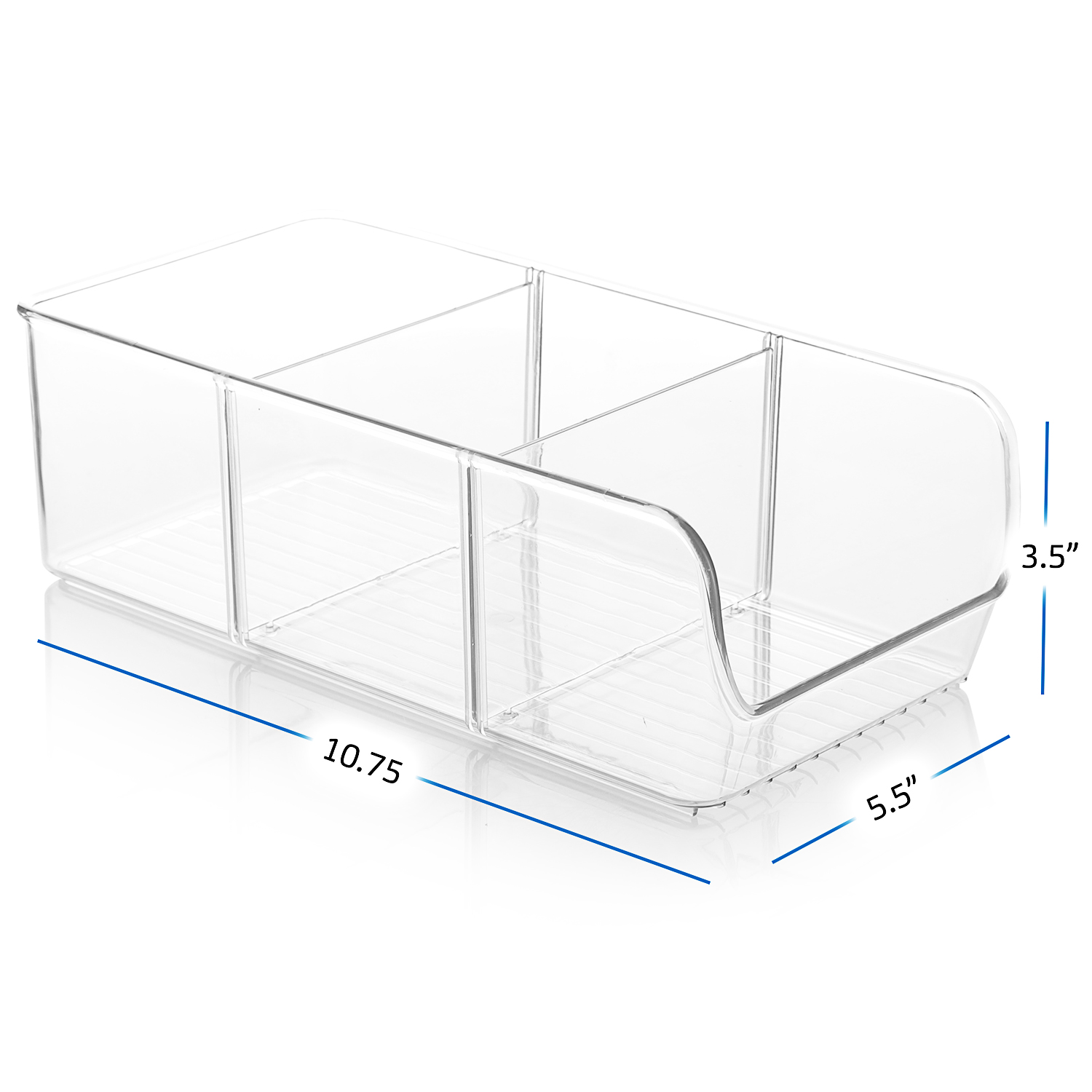 EatEx 2 Pack Clear Plastic Storage Organizer Bin with Handles - Walmart.com