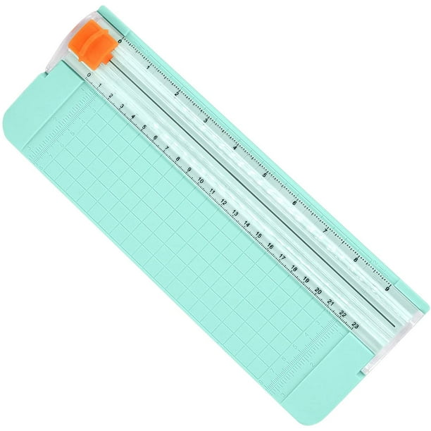Cortador de papel A5, cortador de papel para manualidades con protección de seguridad automática y regla lateral, cortador de fotos verde, cortador de guillotina, herramienta de álbumes de recortes para etiquetas, tarjetas de felicitación (verde) BANYUO Electrónica