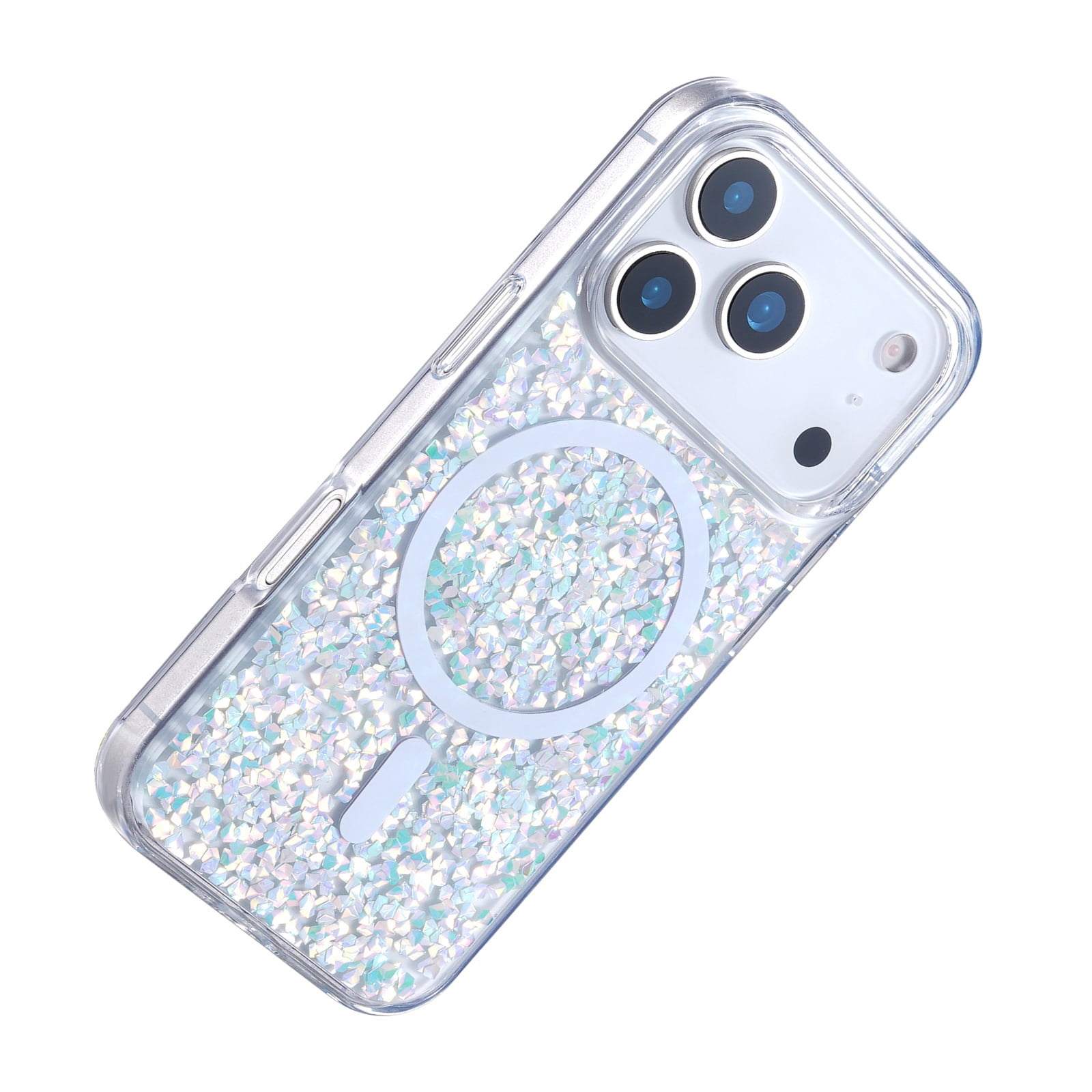 MagSafe-Compatible Glitter Case for iPhone 17 Pro - Silver