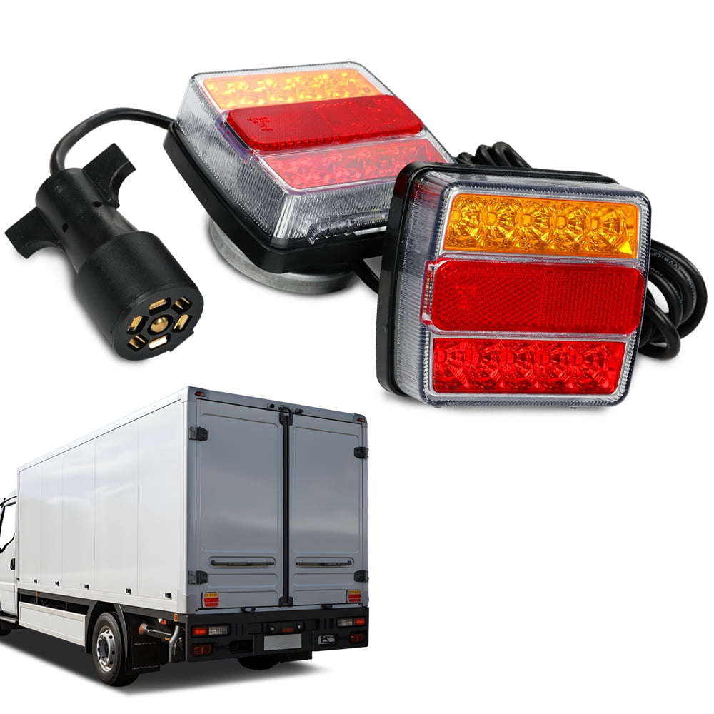 CROSSDESIGN Light  Magnetic LED Trailer Towing Light Kit 24ft Cable with 7 Pin Plug Fit for most USA 5 wire systems standard 12V trailer