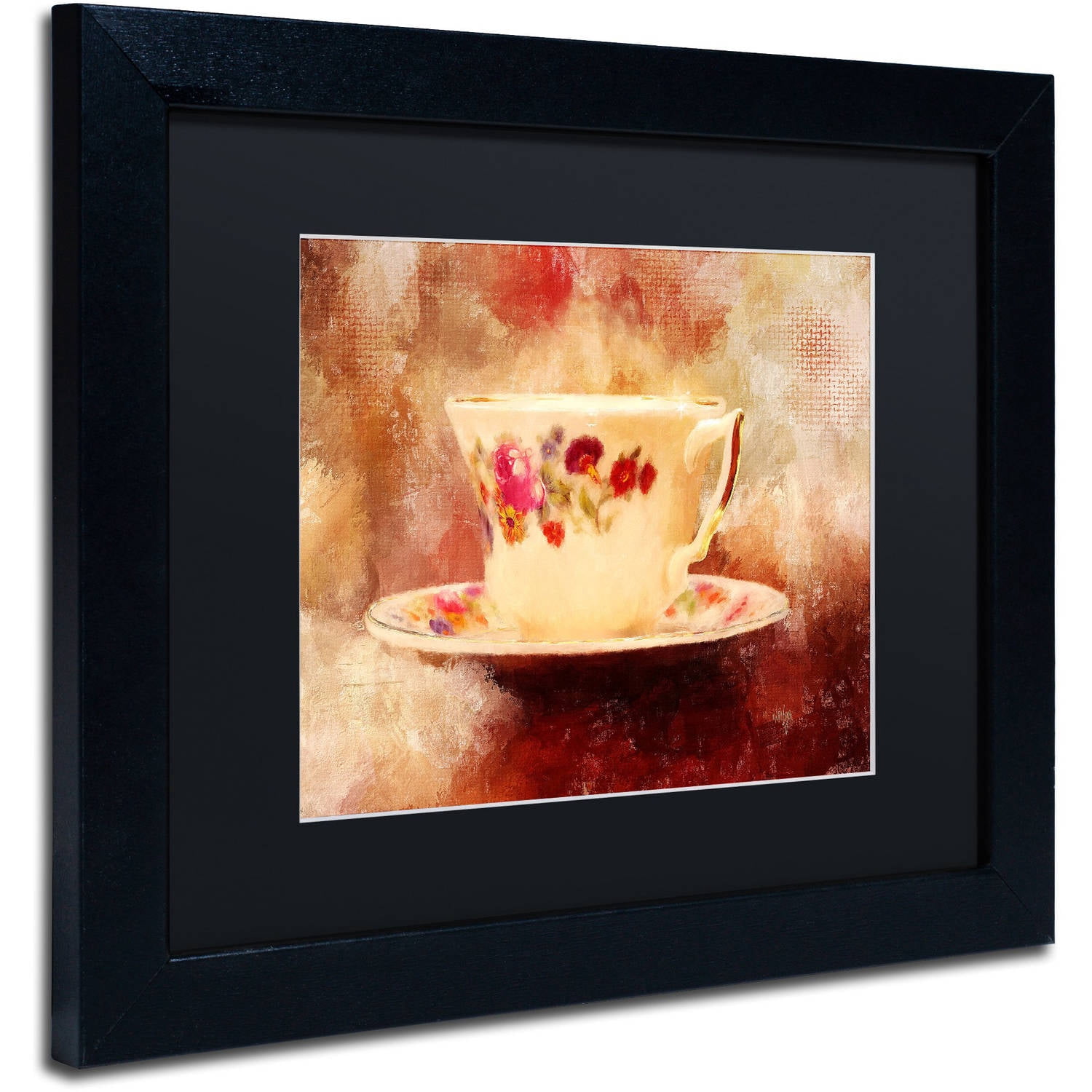 Trademark Fine Art "Time for Tea" Canvas Art by Lois Bryan Black Matte, Black Frame