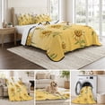 thumbnail image 6 of Twin Quilt Set 68''x86'', Sunflower Lightweight Summer Bedspread Coverlet Set with 2 Pillow Shams, Watercolor Yellow Flower Gradient Plant Breathable All Season Quilt Bedding for Dorm/Bedroom, 6 of 9